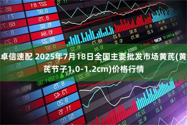 卓信速配 2025年7月18日全国主要批发市场黄芪(黄芪节子1.0-1.2cm)价格行情